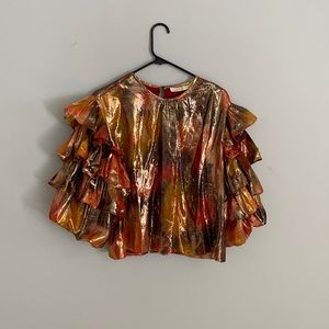 Fall long sleeve ruffle sleeve shirt. Never worn!!